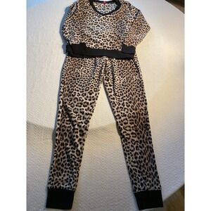 Betsey Johnson Womens‎ Pajama Set Women's Small Leopard Print V Neck Loungewear